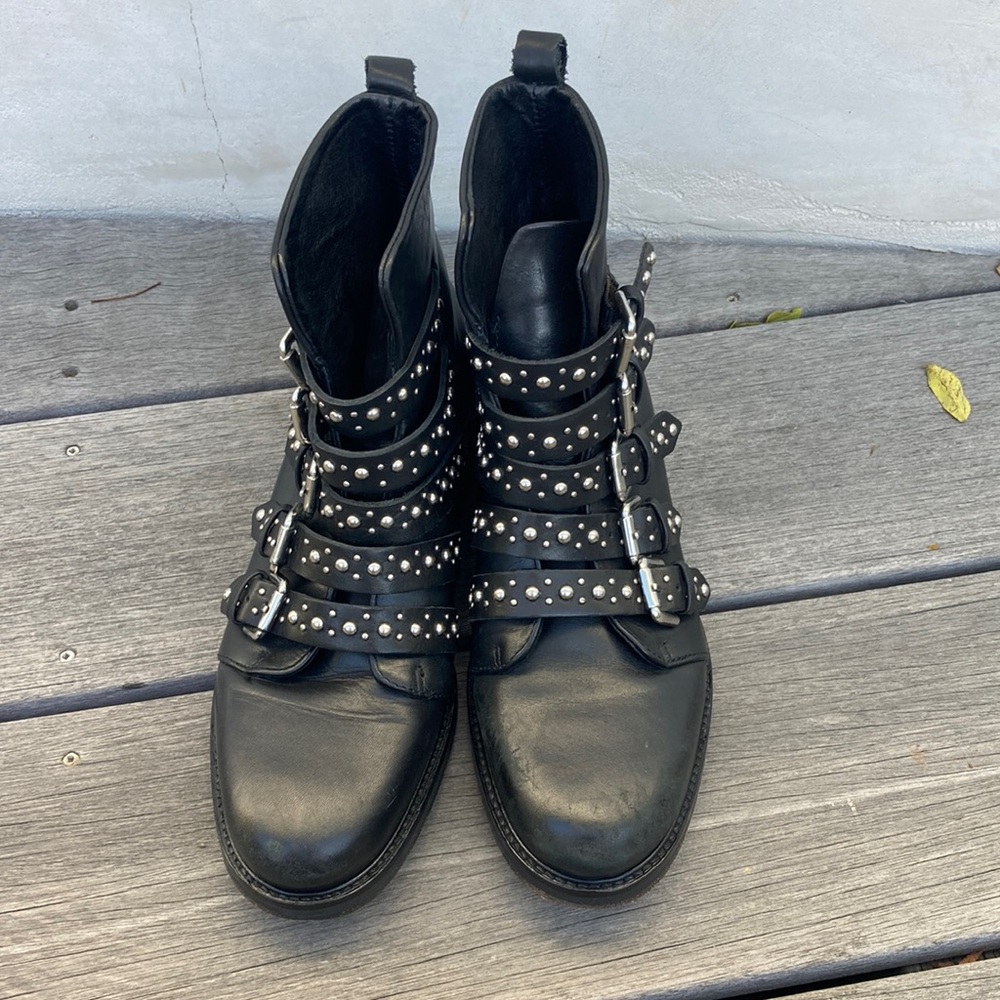 Maje Black Studded Ankle Boots